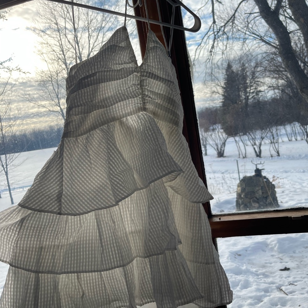 Day + Moon White Textured Dress